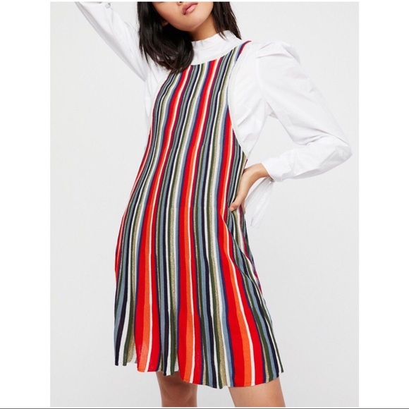 Free People Dresses & Skirts - Free People Sz M Metallic Stripe Dress EUC